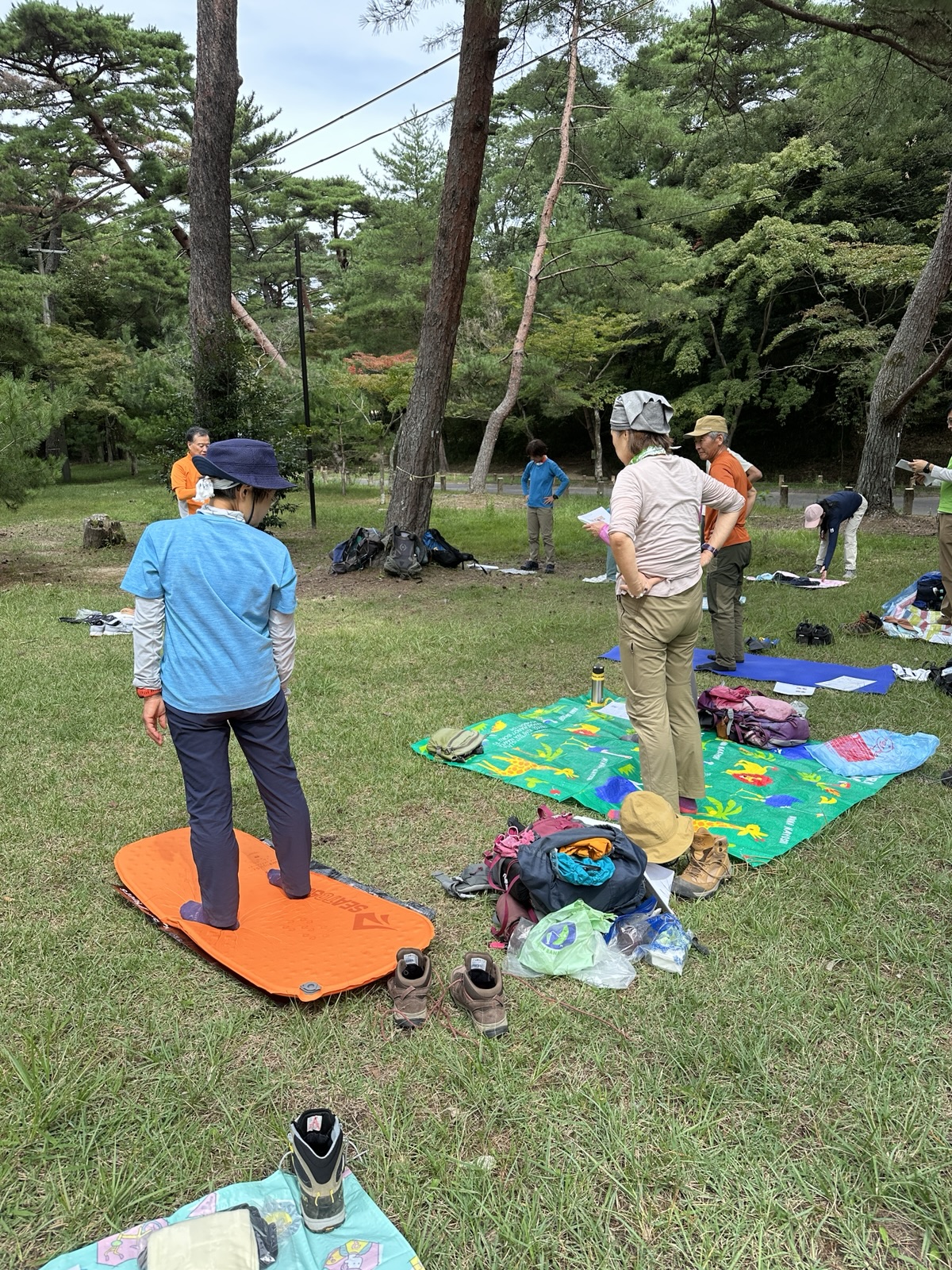 再度公園でのストレッチの様子